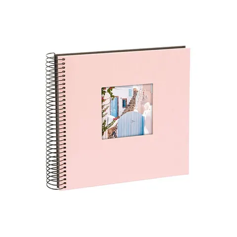 Album Goldbuch, cu 40 de pagini negre, legat spiralat, 20 x 20 cm, roz