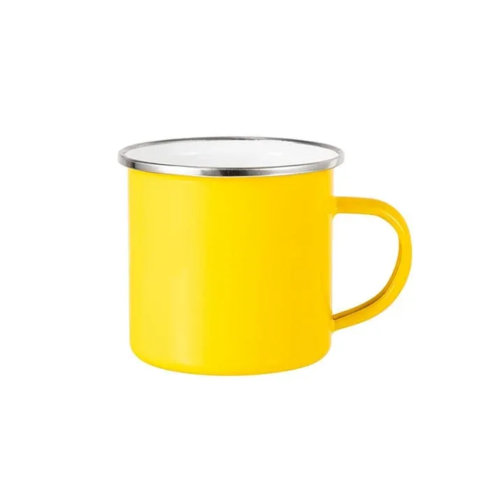 BESTSUB Cană cu mâner, emailată, galbenă, 360 ml, personalizabilă
