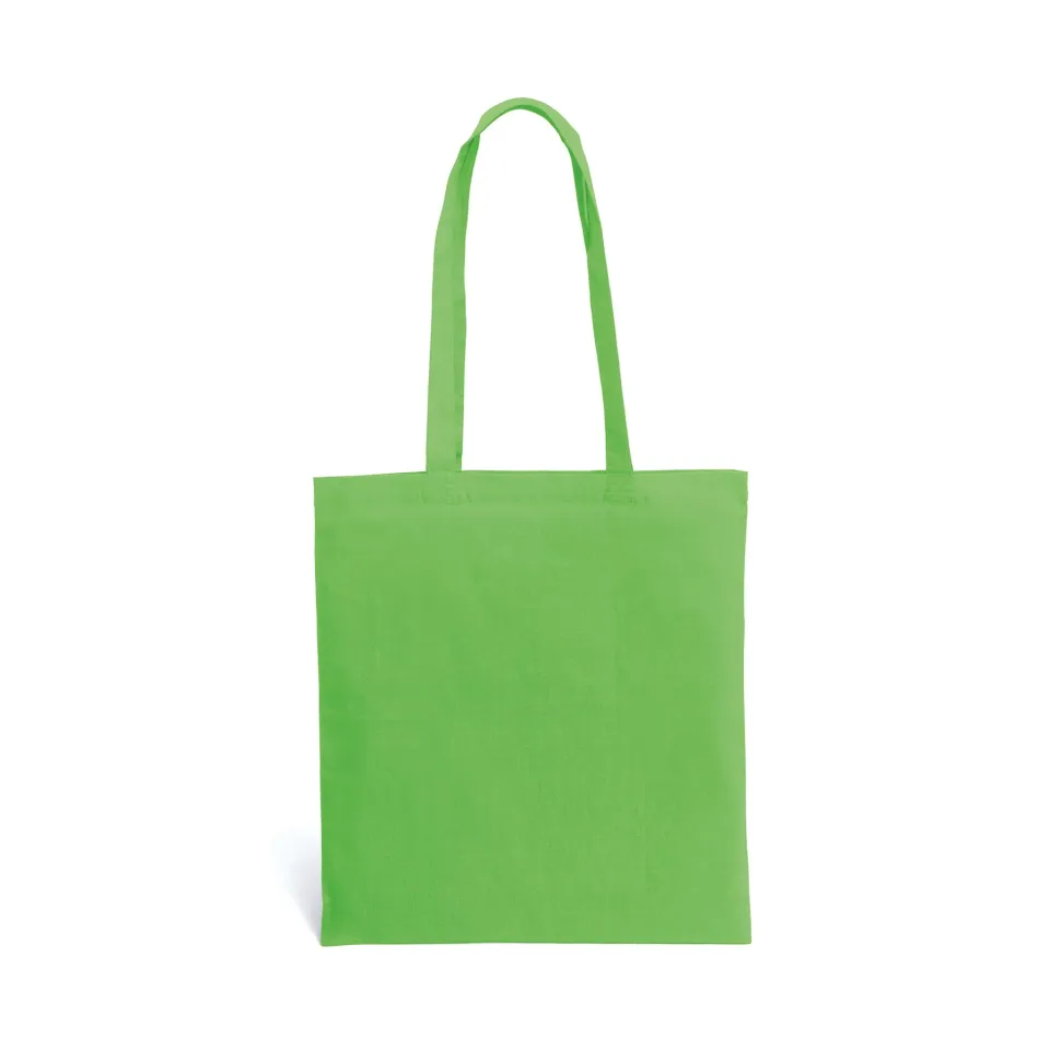 Hi!dea Geantă, 100% bumbac, cu mânere lungi, 370 x 410 mm, verde deschis, 50 buc