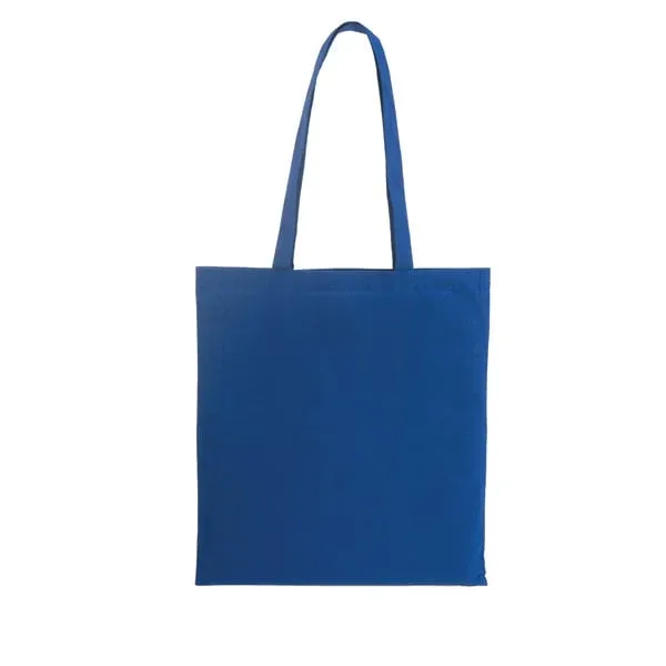 Geantă, 100% bumbac, mânere lungi, 370/410 mm, albastră