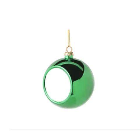Glob BESTSUB de Crăciun, plastic, diametru 8 cm, verde, personalizabil