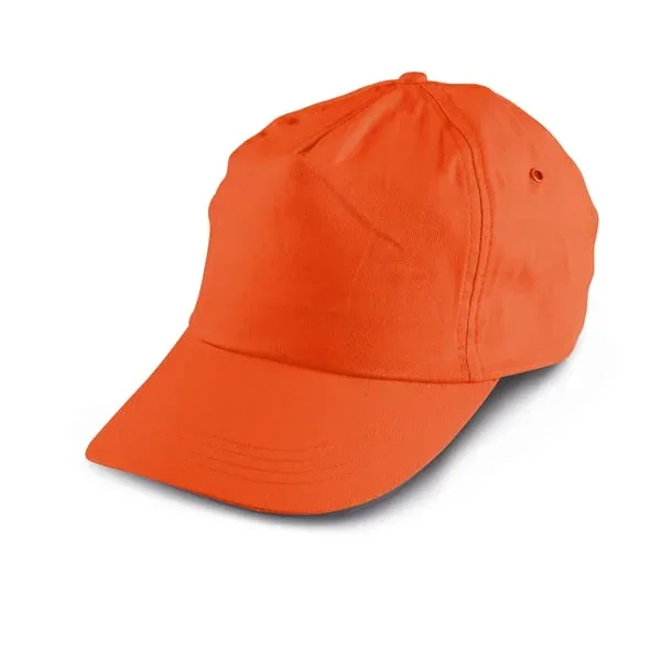 Șapcă de baseball, 5 panouri, poliester, portocaliu, 10 bucăți
