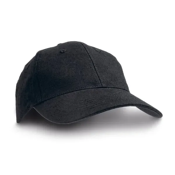 Șapcă Baseball, 6 panouri, bumbac, negru, 10 bucăți