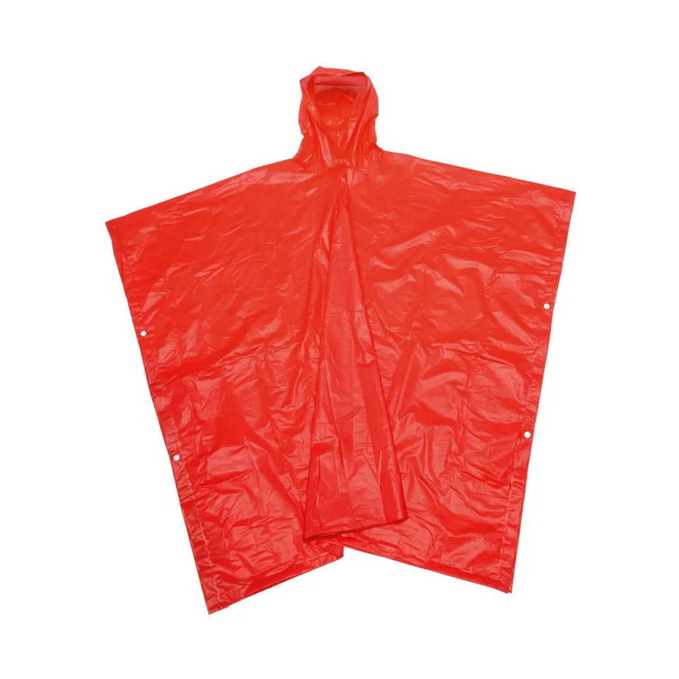 Poncho de ploaie TOPS, cu husă colorată, roșu