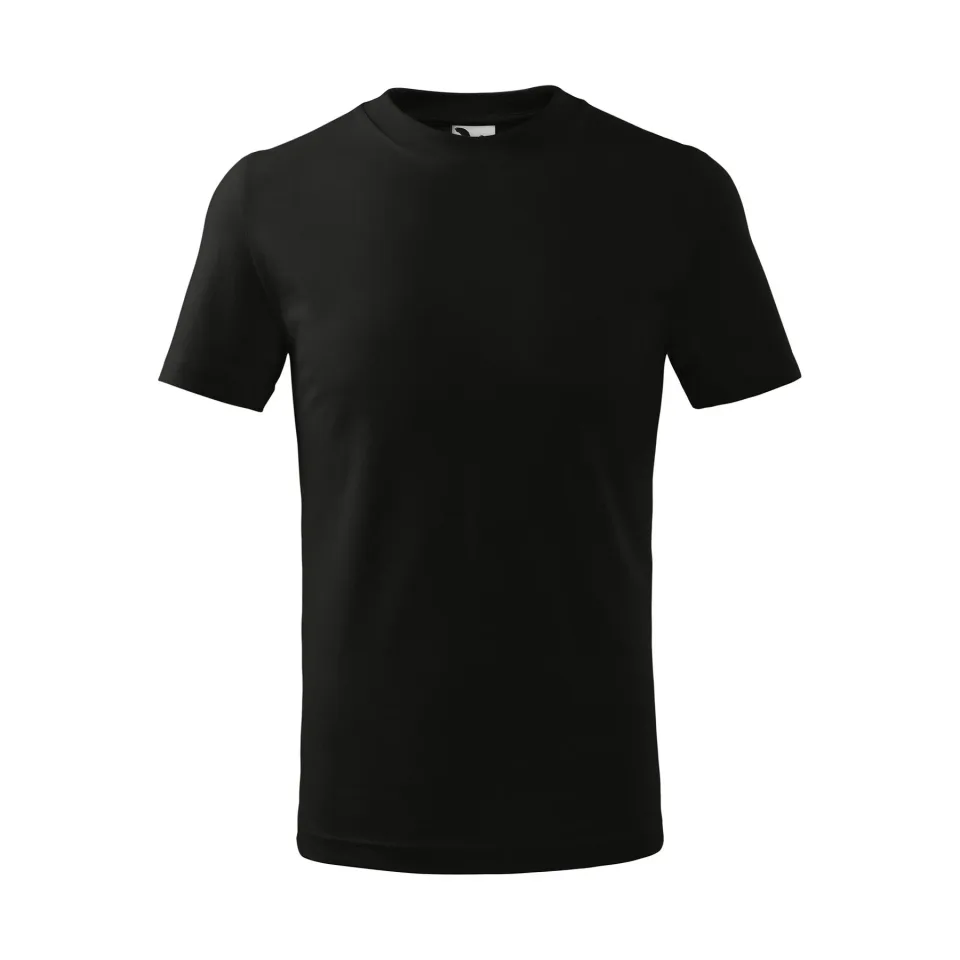 Tricou Malfini Kids Basic 138, mărime 122 cm, vârstă 6 ani, negru