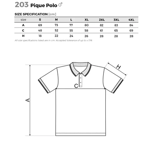 Tricou bărbătesc Malfini Pique Polo 203, mărimea M, roșu