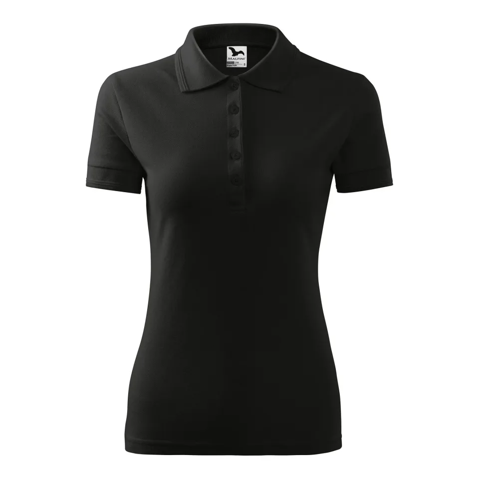 Tricou damă Malfini Pique Polo 210, mărimea M, negru