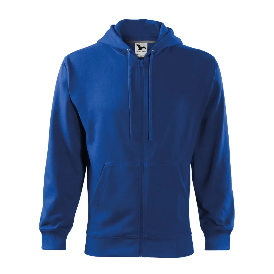 Bluza bărbați Malfini cu fermoar 410, fleece, mărimea S, albastru