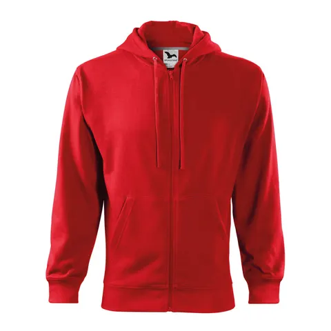 Hanorac bărbați Malfini cu fermoar 410, fleece, mărimea XXL, roșu