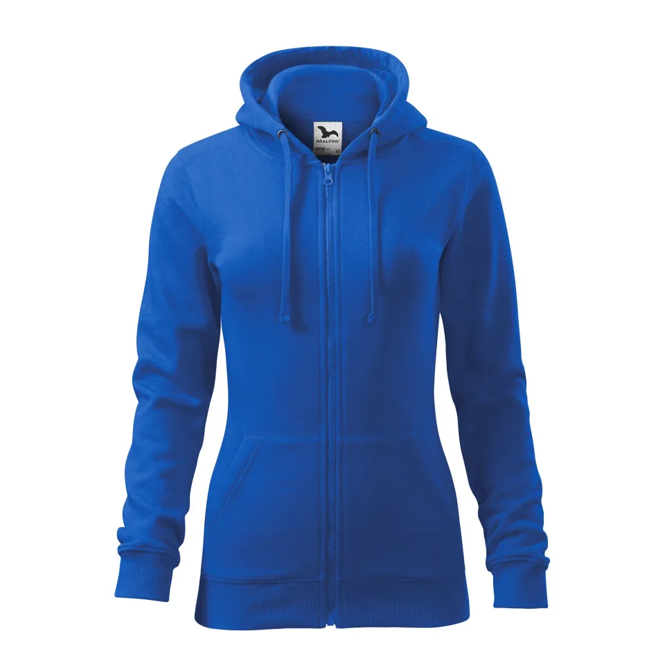 Hanorac damă Malfini cu fermoar 411, fleece, mărimea S, albastru