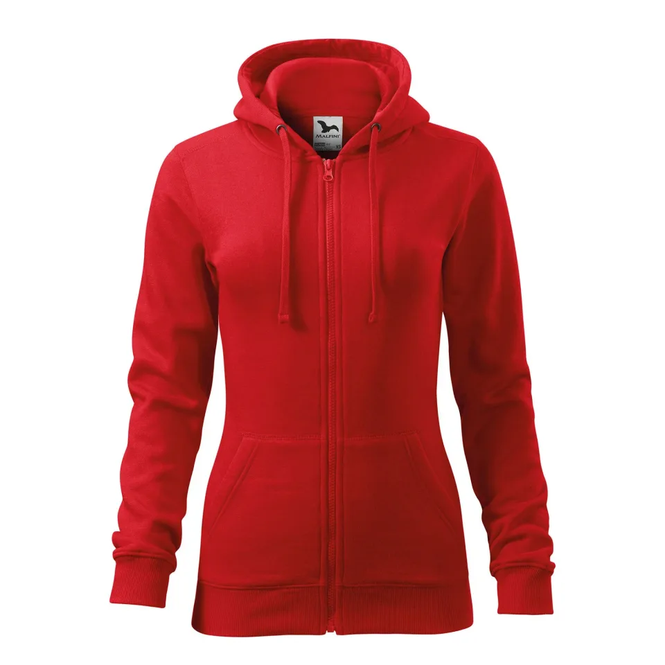Malfini Hanorac damă Zipper 411, fleece, mărimea XL, roșu