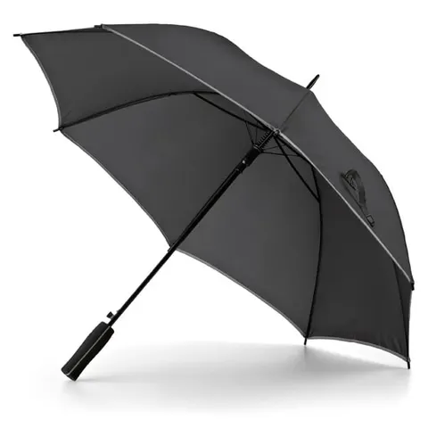 Hi!dea Umbrelă Jenna, automată, poliester, diametru 104 cm, negru-argintiu