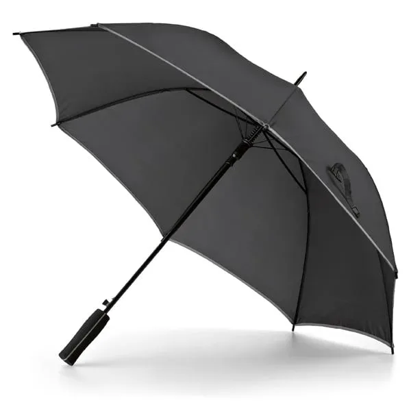 Hi!dea Umbrelă Jenna, automată, poliester, diametru 104 cm, negru-argintiu