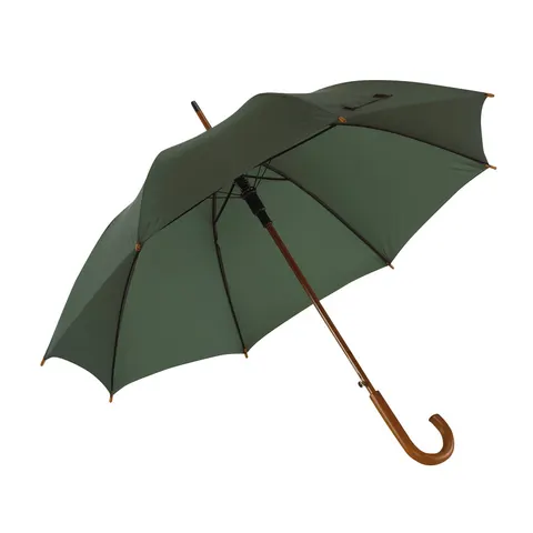 Umbrelă TOPS Tango, Automată, cu Mâner din Lemn, Verde Închis