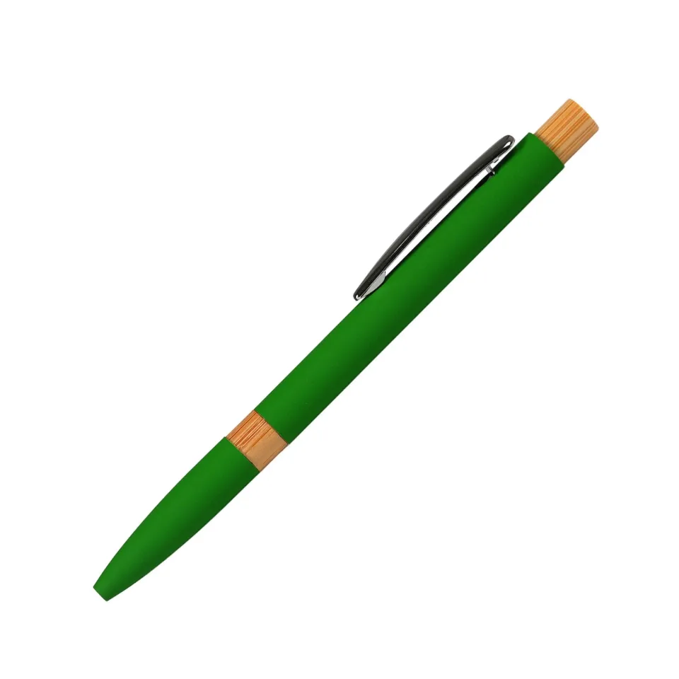 Pix cu bilă Mentor, metalic, cauciucat, capac din bambus, verde