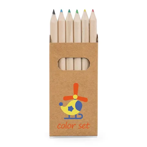 Creioane colorate Bird, cutie metalică, 6 culori