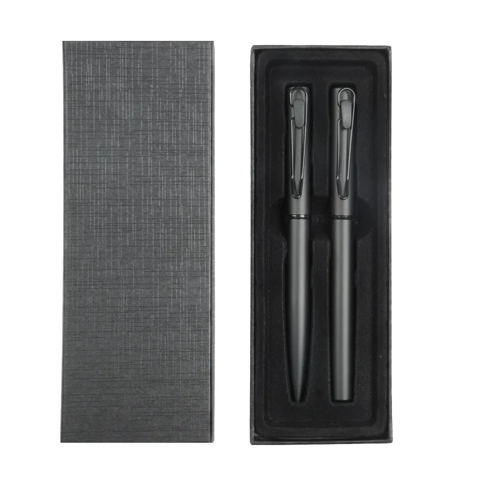 Set stilou și roller Caligo, metal, negru