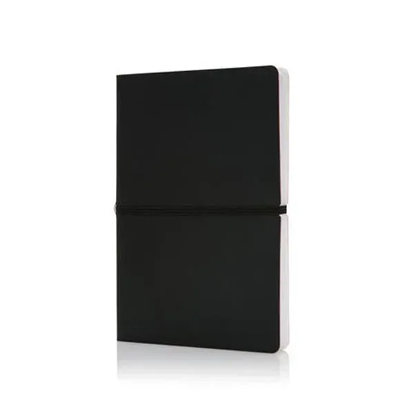 Caiet XD Deluxe, A5, cu elastic, copertă moale, 96 file, negru