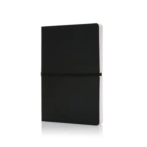 Caiet XD Deluxe, A5, cu elastic, copertă moale, 96 file, negru