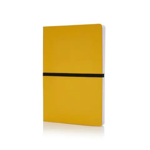 Caiet XD Deluxe, A5, cu elastic, copertă moale, 96 file, galben