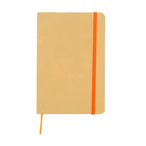 Caiet Berlin, A5, cu elastic, reciclat, 80 file, portocaliu
