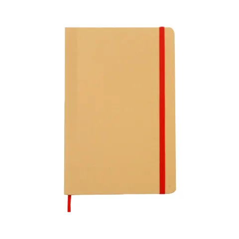 Caiet Berlin, A5, cu elastic, reciclat, 80 file, roșu