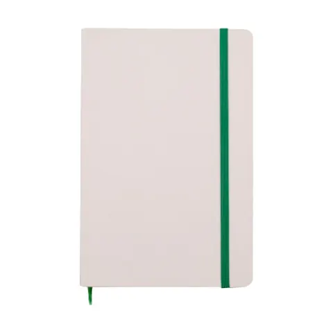 Carnet Viena, A5, cu elastic, linii late, 80 file, alb-verde