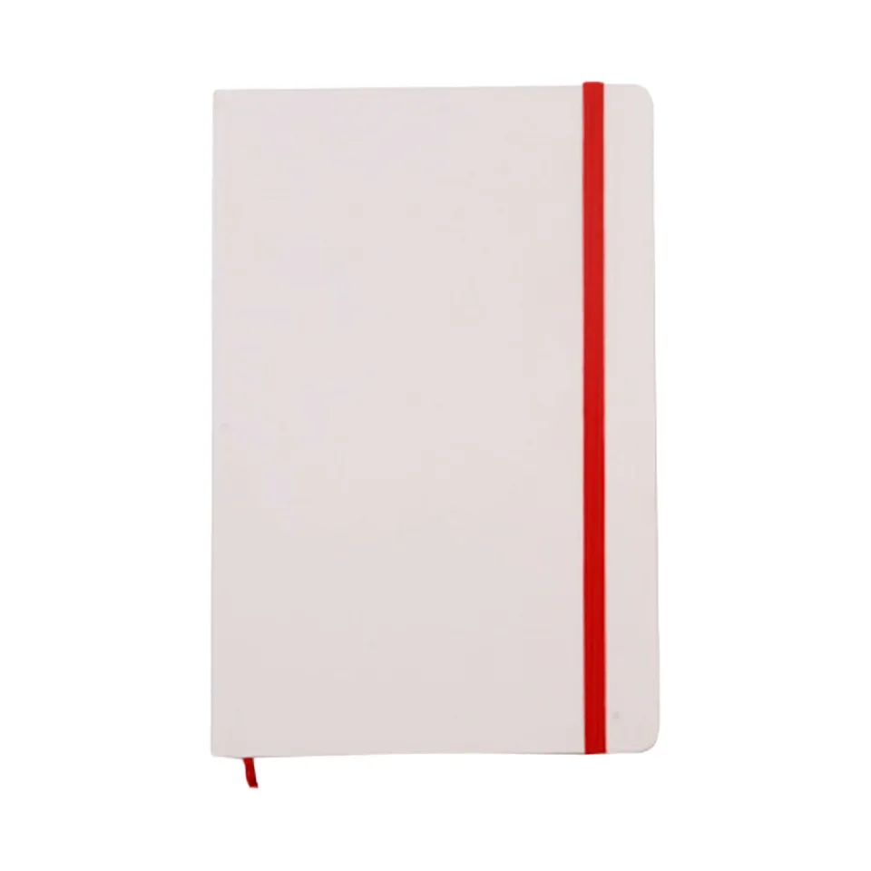 Caiet Viena, A5, cu elastic, liniatură mare, 80 file, alb-roșu