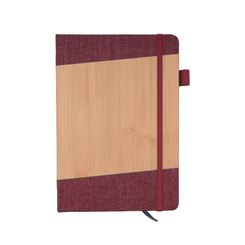 Kyoto Caiet Denim, fetru și bambus, A5, liniat, 80 file, roșu