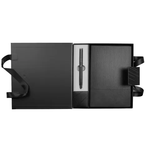 Set Matrix Black cu carnețel și pix, în cutie, negru