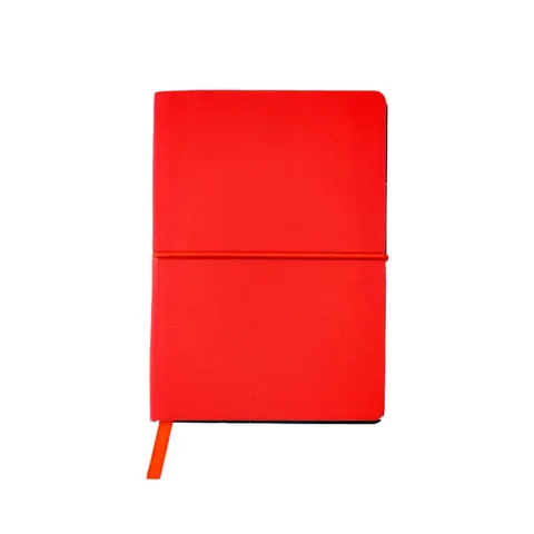 Caiet memo A6, cu indexuri colorate și elastic, roșu