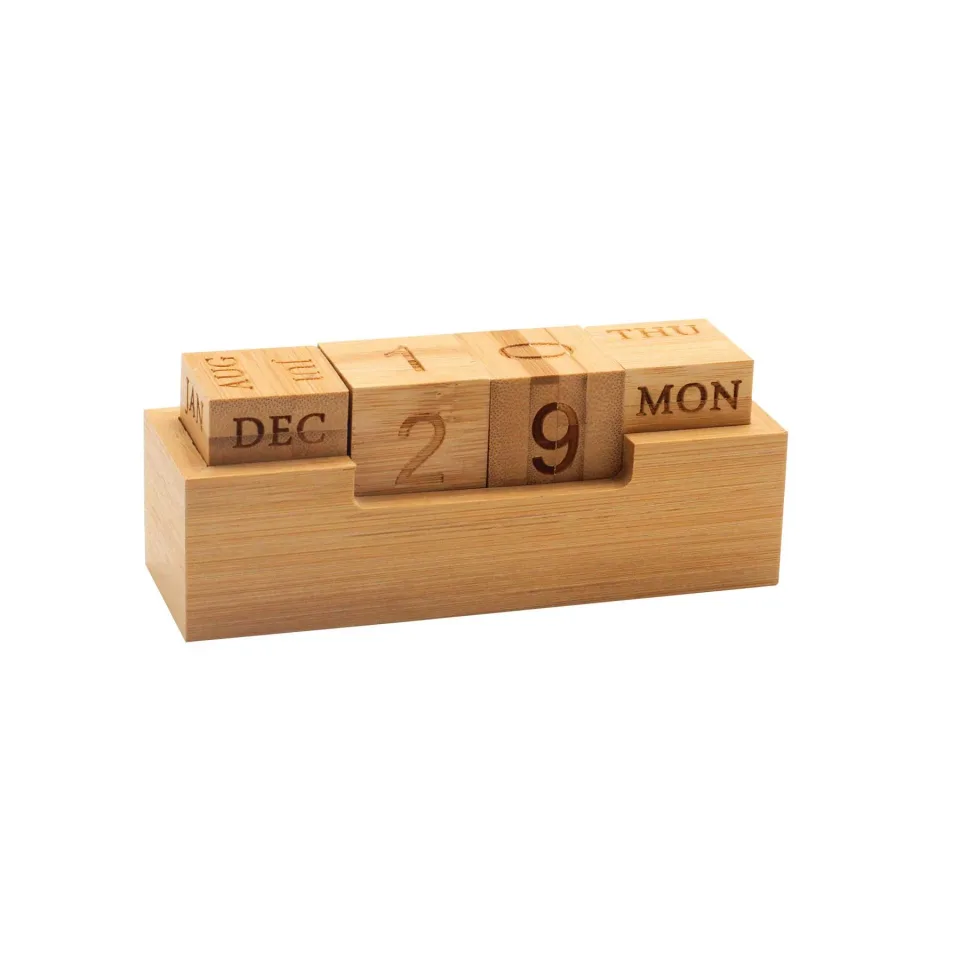 Forever calendar perpetuu, bambus, 13.5 x 4.3 x 5 cm