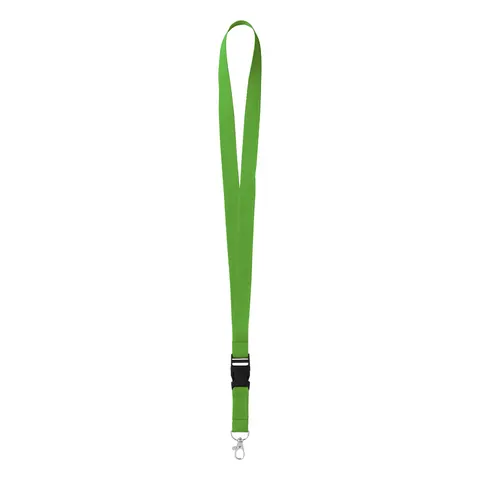 Șnur pentru ecuson cu cataramă detașabilă și carabinieră, 20 x 550 mm, verde