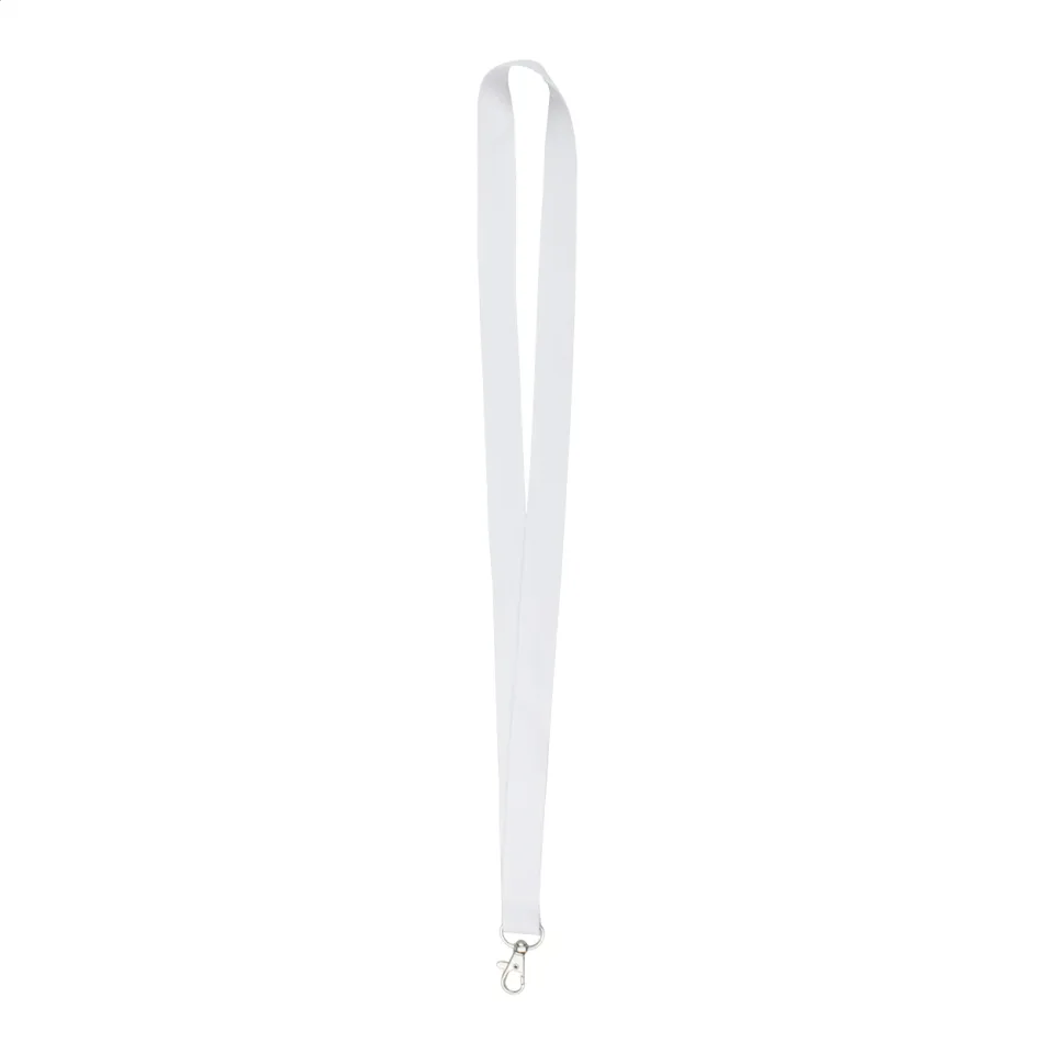 Șnur pentru ecuson cu carabină, 20 x 500 mm, alb