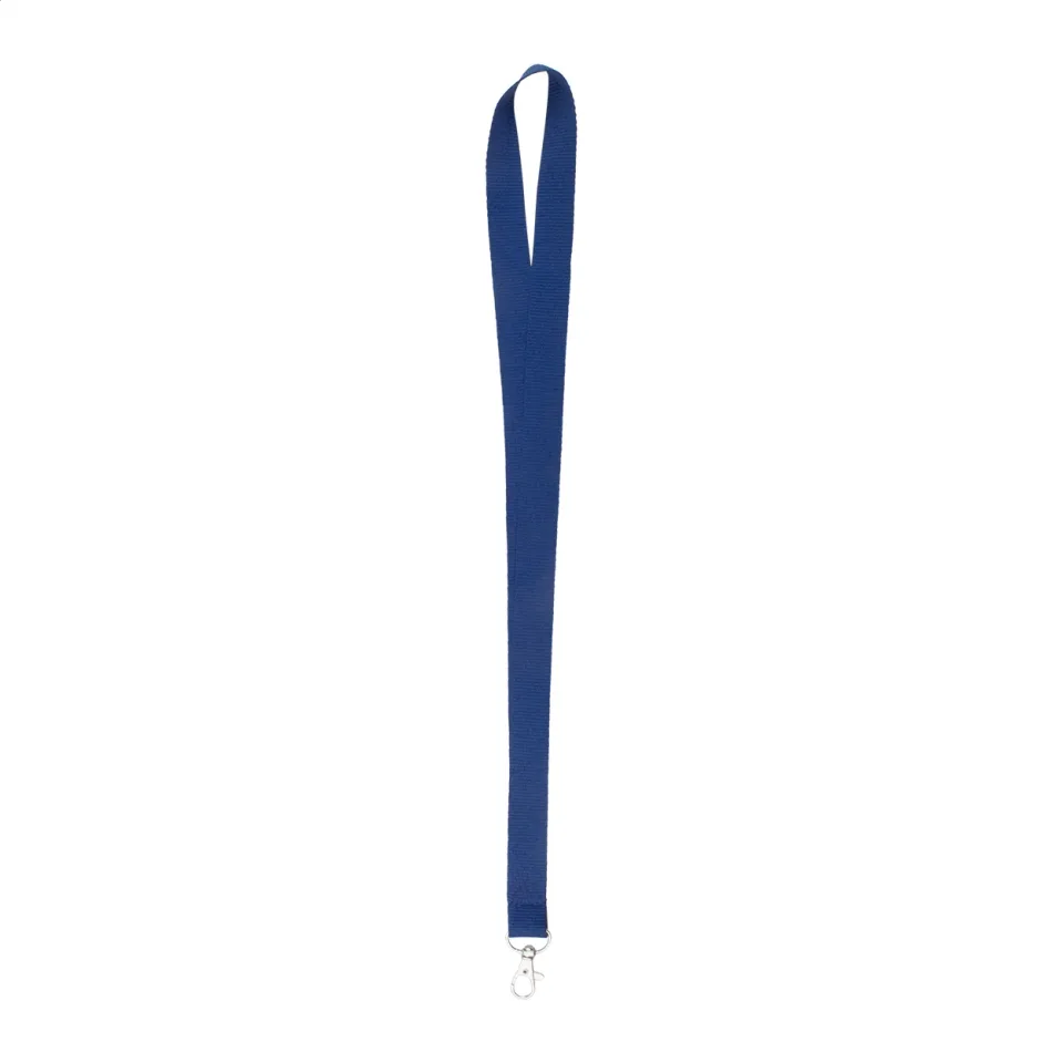 Șnur pentru ecuson cu carabină, 20 x 500 mm, albastru închis