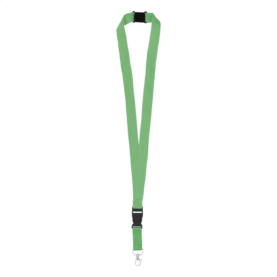 Șnur pentru ecuson cu cataramă și carabină, 20 x 560 mm, verde