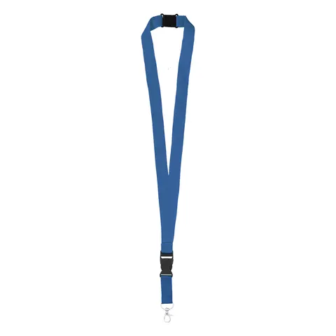 Șnur pentru ecuson cu cataramă și carabină, 20 x 560 mm, albastru
