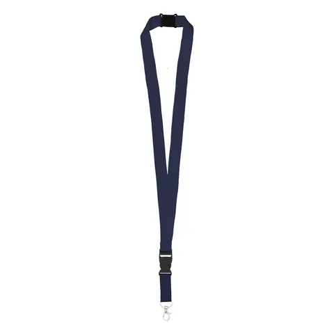 Șnur pentru ecuson cu cataramă și carabină, 20 x 560 mm, albastru închis