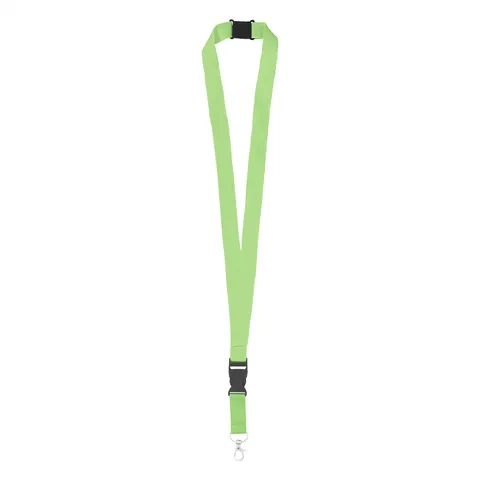 Șnur pentru ecuson cu cataramă și carabină, 20 x 560 mm, verde deschis