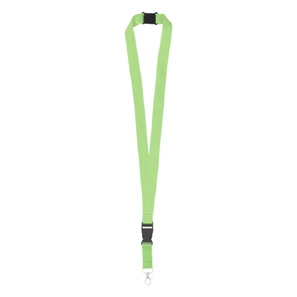 Șnur pentru ecuson cu cataramă și carabină, 20 x 560 mm, verde deschis
