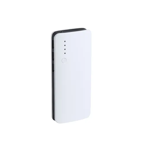Power bank Kaprin Cool, cu 3 porturi USB, 10 000 mAh, alb și negru