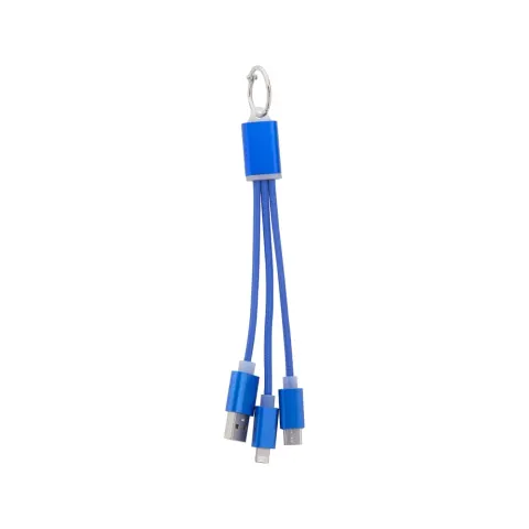 Cool Cable 3-în-1 USB Scolt, Lightning, micro USB și USB Type-C, Albastru