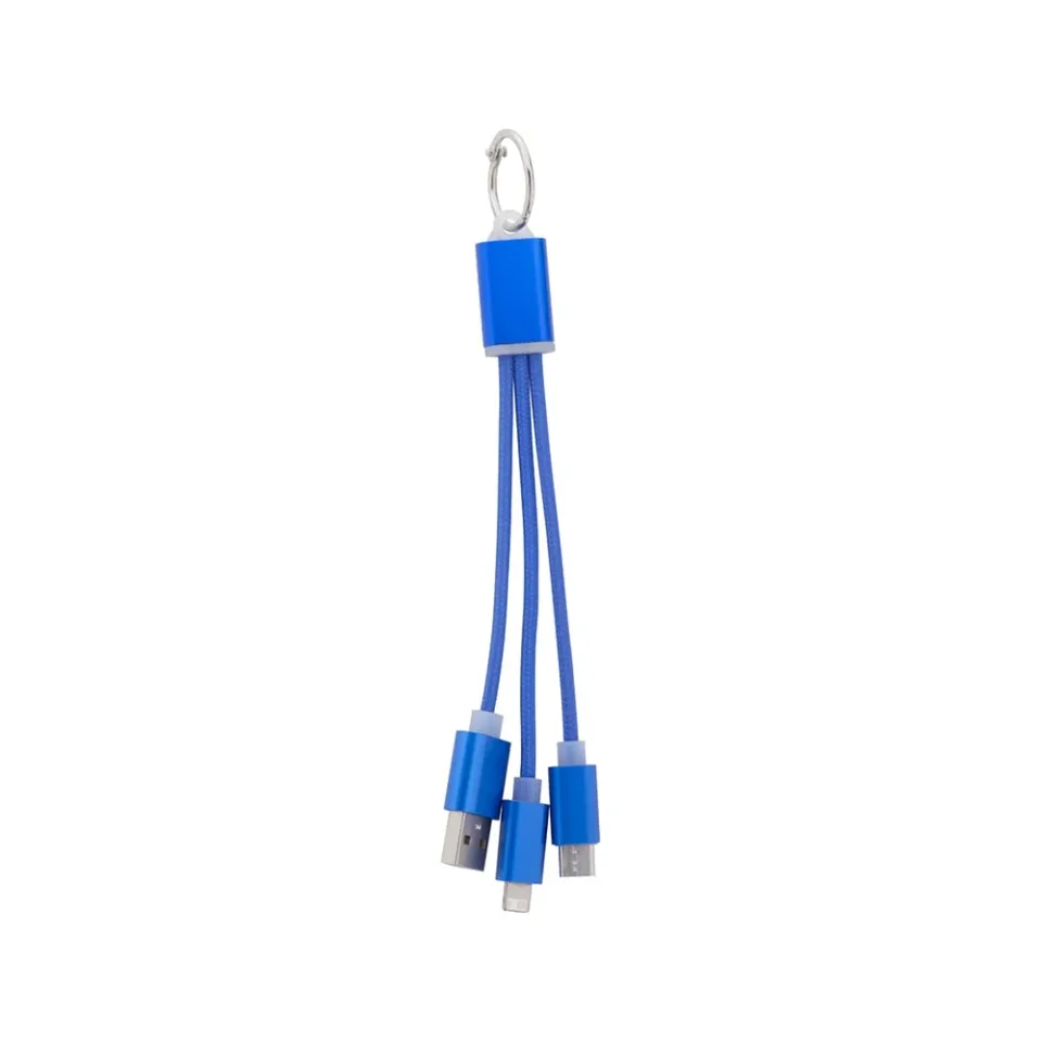 Cool Cable 3-în-1 USB Scolt, Lightning, micro USB și USB Type-C, Albastru