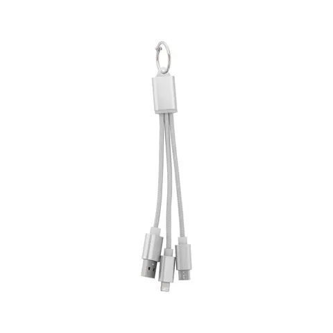 Cool Cable 3-în-1 USB Scolt, Lightning, micro USB și USB tip C, argintiu