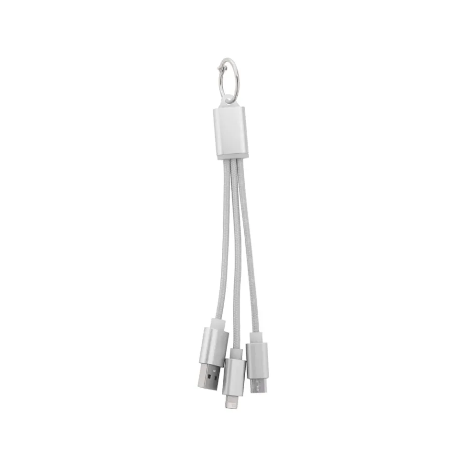 Cool Cable 3-în-1 USB Scolt, Lightning, micro USB și USB tip C, argintiu