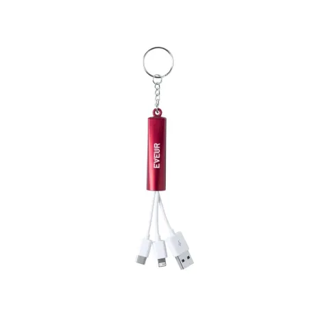 Zaref Cablu 3 în 1 USB, Lightning, micro USB și USB tip C, roșu
