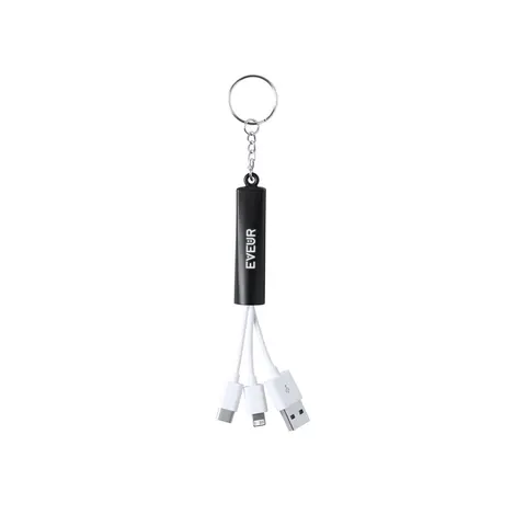 Zaref Cablu 3-în-1 USB, Lightning, micro USB și USB Type-C, negru