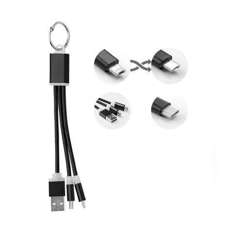 More Than Gifts Cablu de încărcare Rizo, USB, Micro USB, USB Type-C, negru