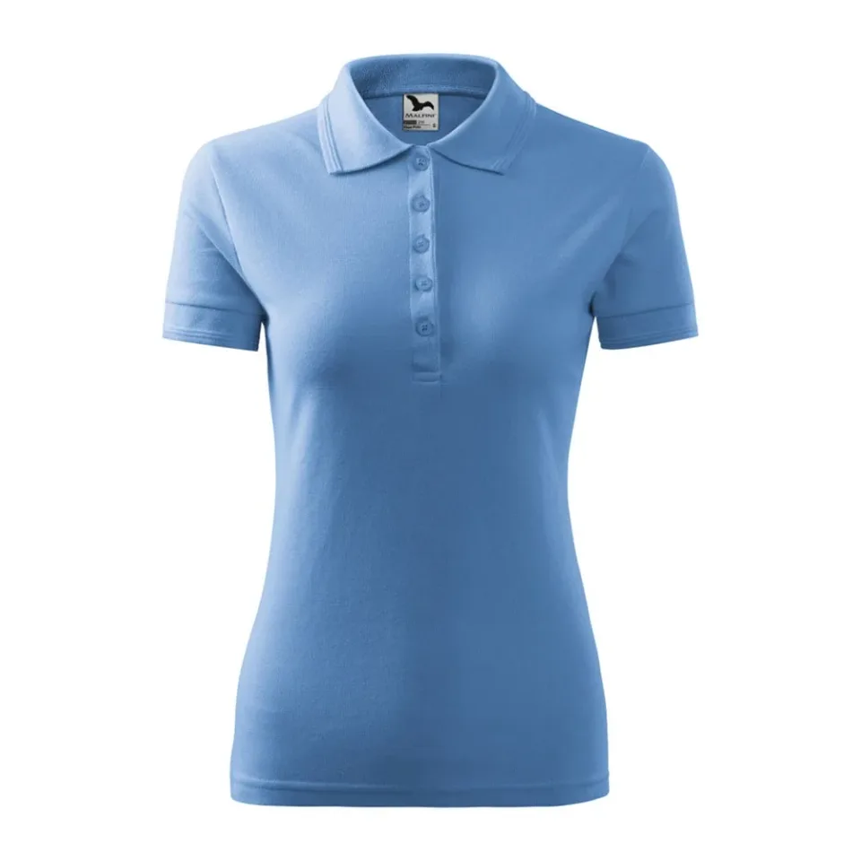 Tricou damă Malfini Pique Polo 210, mărimea L, albastru cer