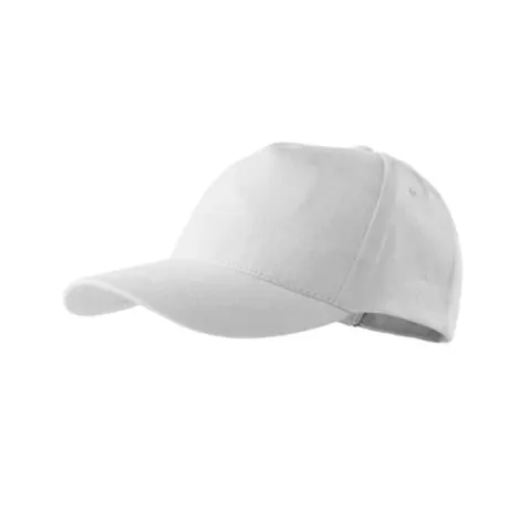 Malfini Cap 307, cu 5 panouri, bumbac, alb